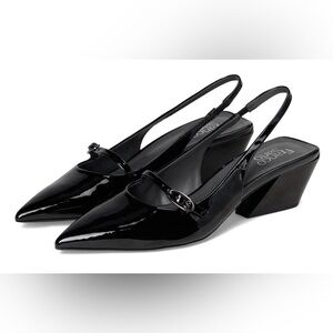 NWT Franco Sarto Galin Black Slingback Heels, sz 8